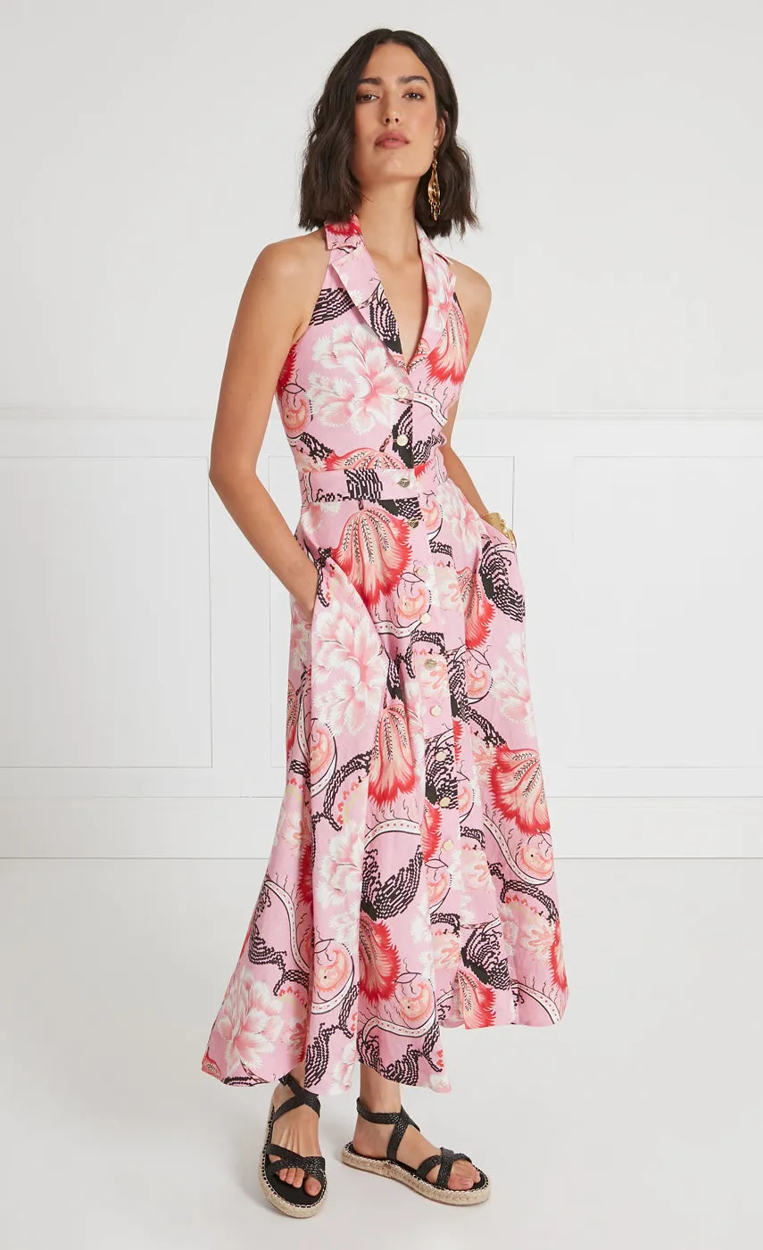 Temperley London Olive Print Halter Dress<Women Dresses & Jumpsuits