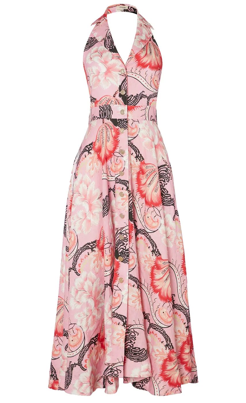 Temperley London Olive Print Halter Dress<Women Dresses & Jumpsuits