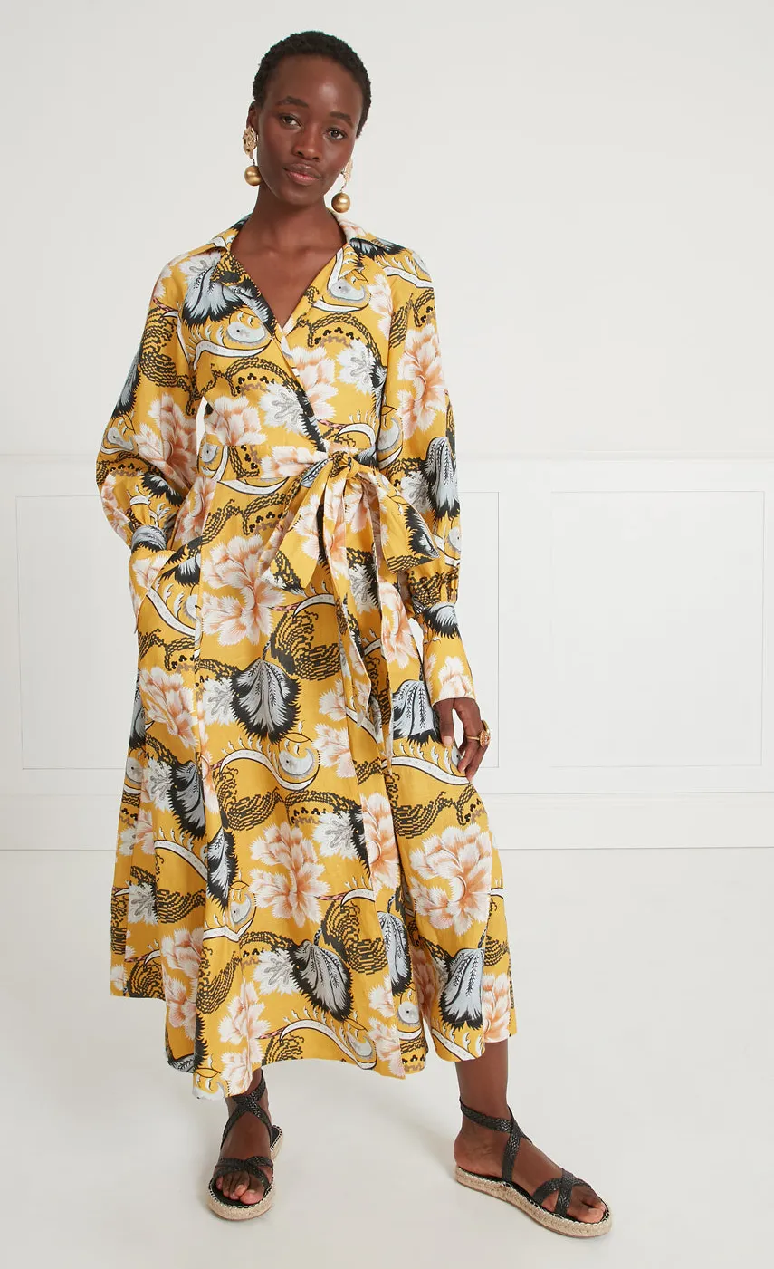 Temperley London Olive Print Wrap Dress<Women Dresses & Jumpsuits