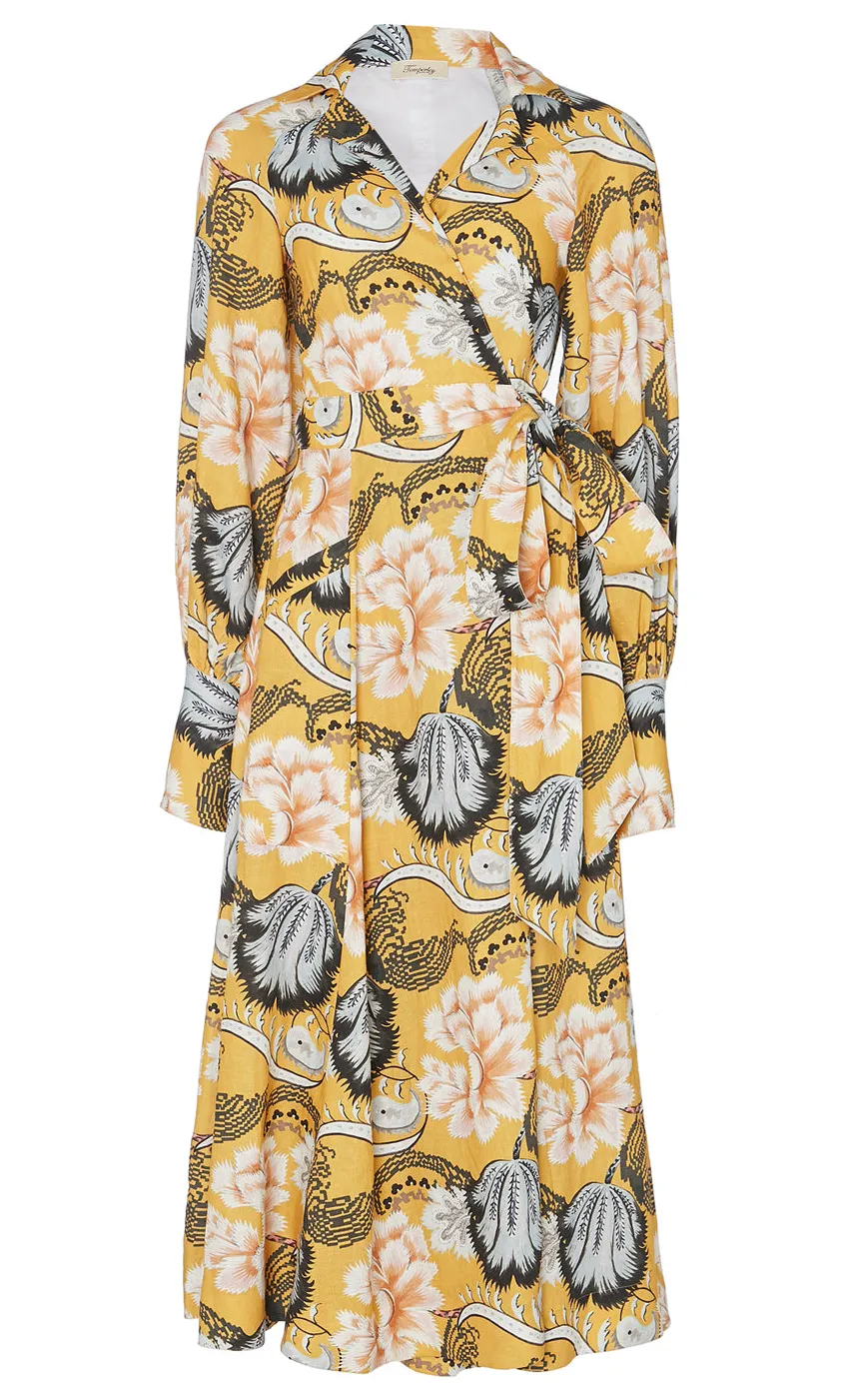 Temperley London Olive Print Wrap Dress<Women Dresses & Jumpsuits