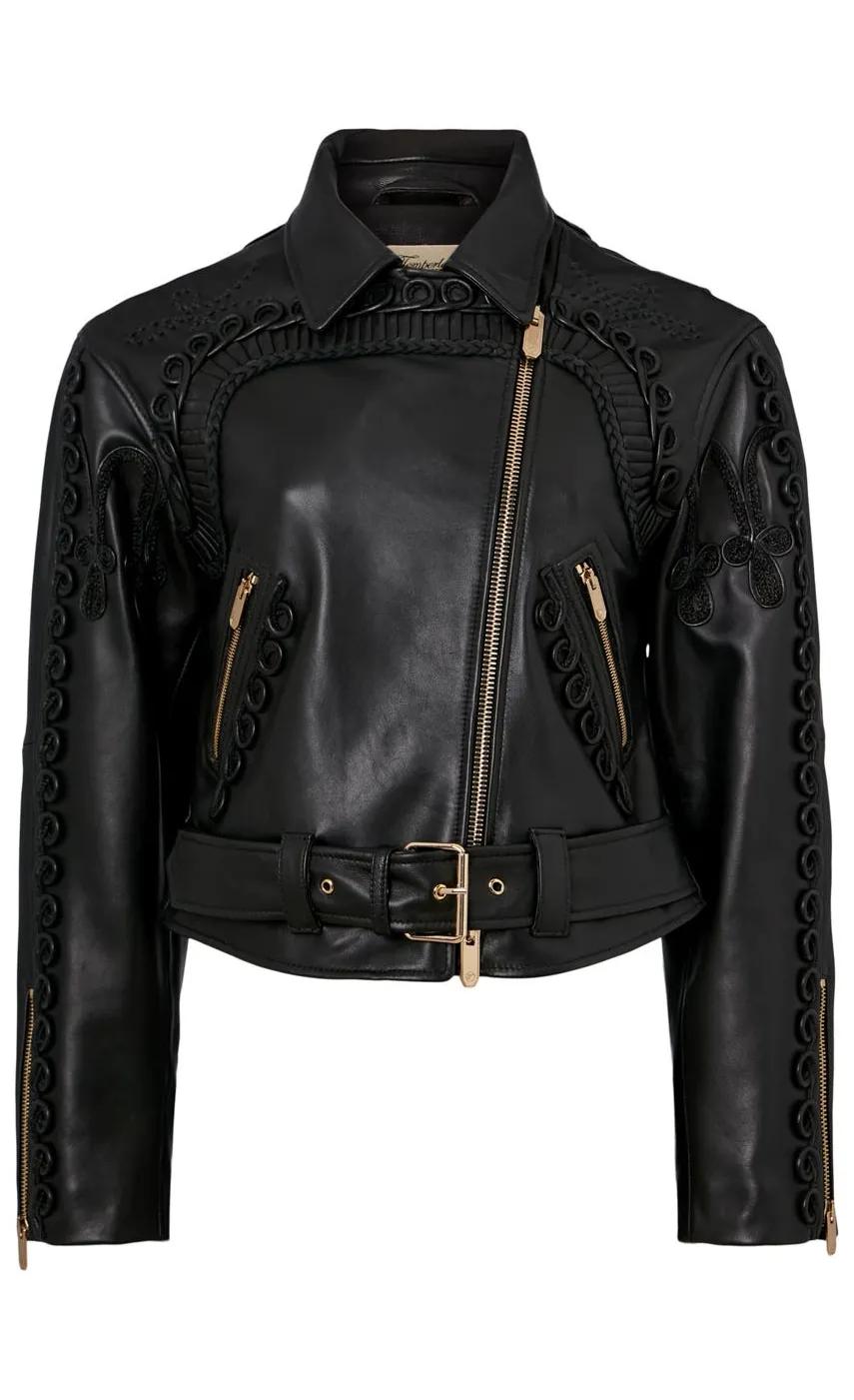 Temperley London Texas Leather Braided Jacket<Women Coats & Jackets