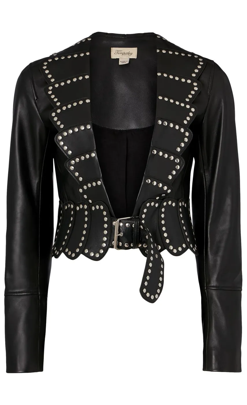 Temperley London Texas Leather Studded Jacket<Women Coats & Jackets